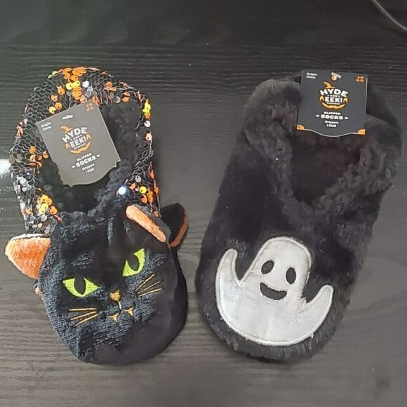 Set of 2 Faux Fur Pull-on Slipper Socks | Hyde & EEK! | S/M (5/7) - Picture 2 of 10